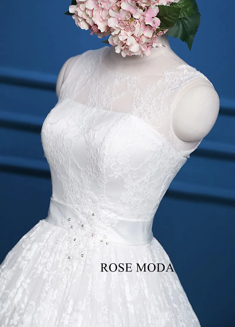 Rosemoda Bateau Neckline Lace Ball Gown Wedding Dress