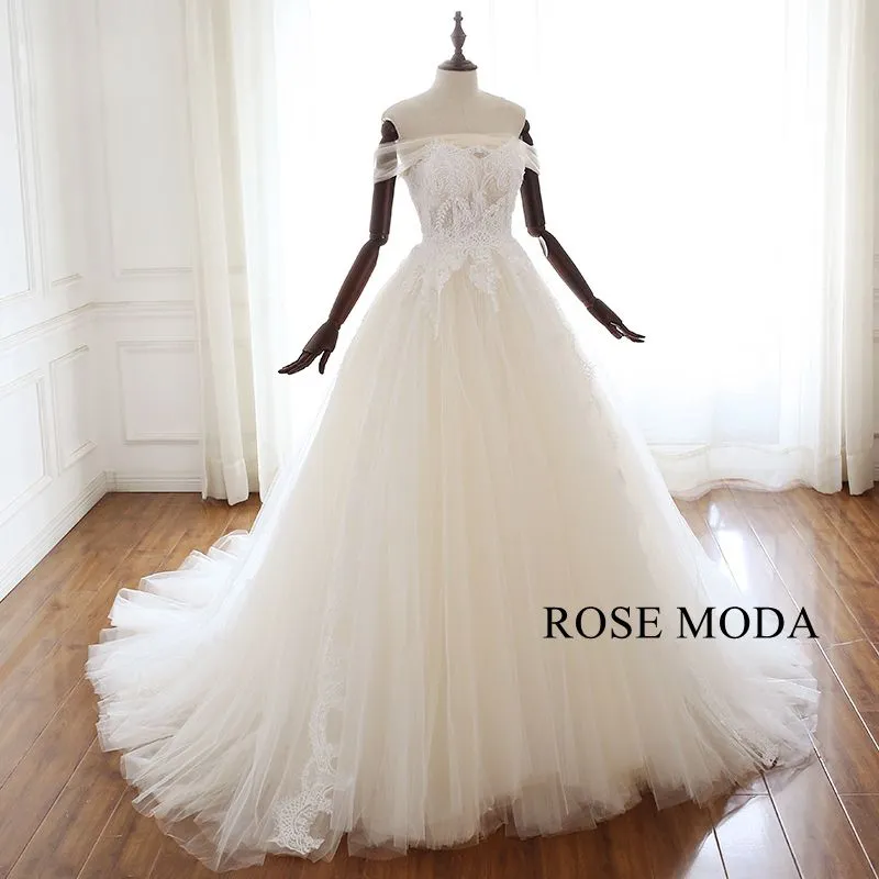 Rosemoda Illusion Lace Ball Gown Wedding Dress