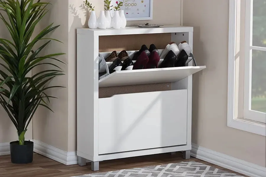 Simms White Modern Shoe Cabinet