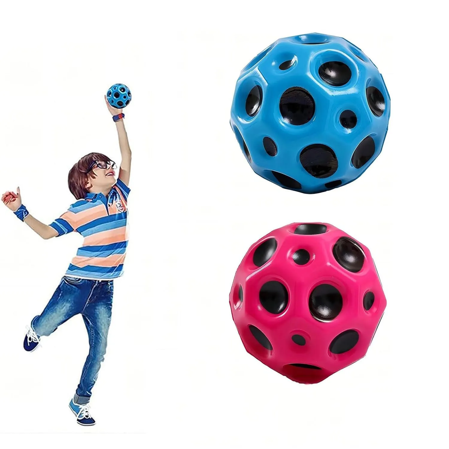 SIRTERIQ Moon Ball Bouncy Coral Ball Anti Stress Ball (Pack of 6 - Multicolor)