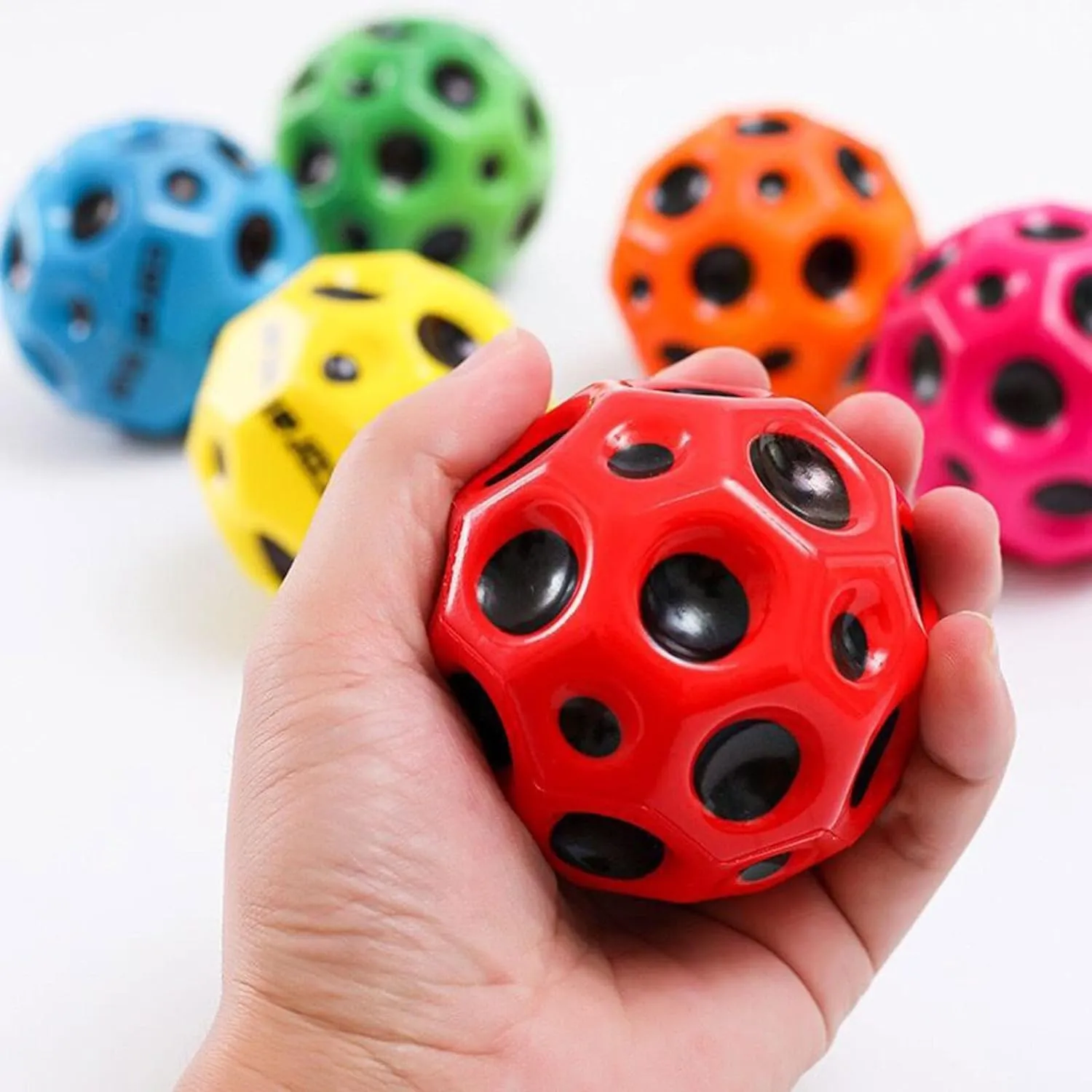 SIRTERIQ Moon Ball Bouncy Coral Ball Anti Stress Ball (Pack of 6 - Multicolor)
