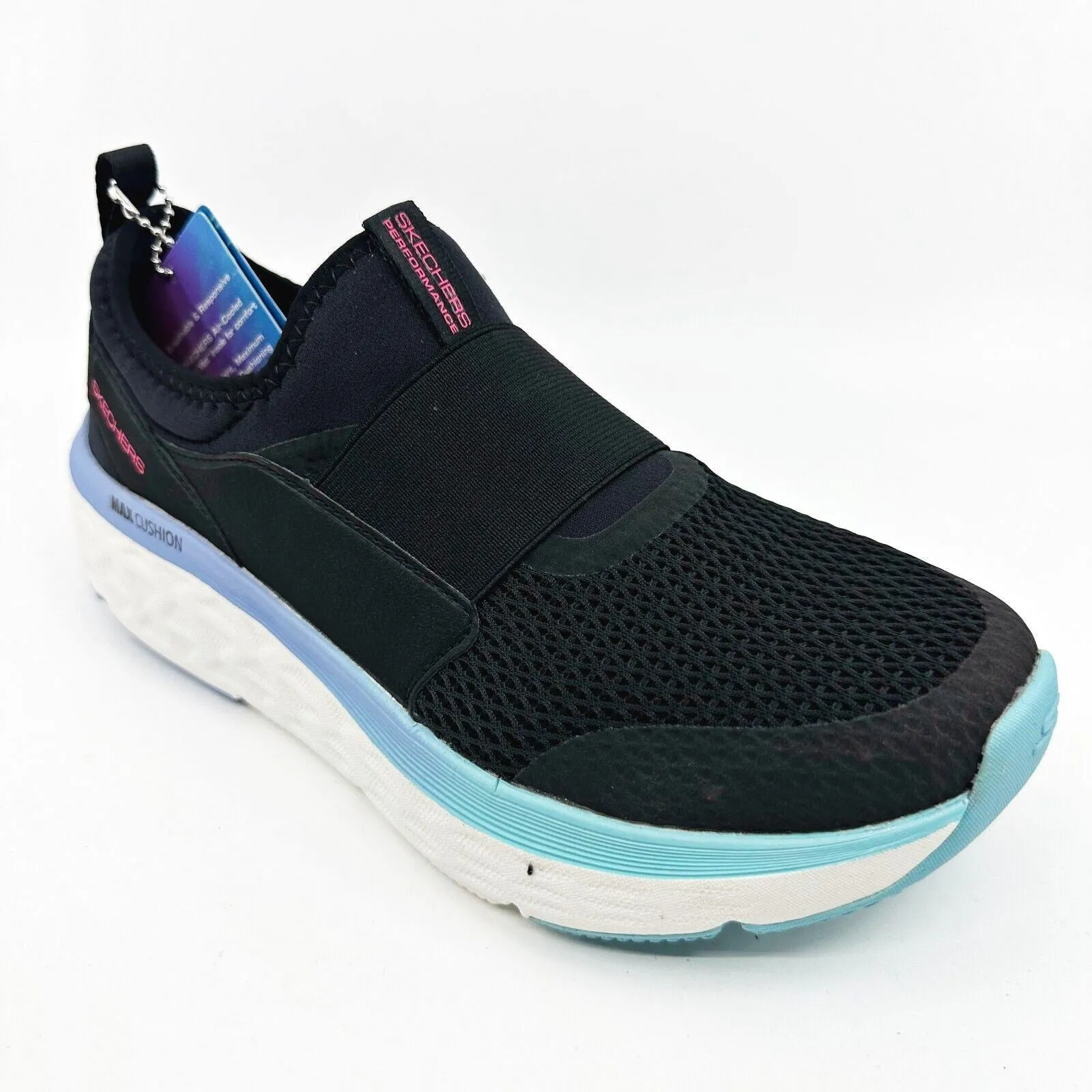 Skechers Max Cushioning Delta Black Blue Womens Size 7 Athletic Shoes