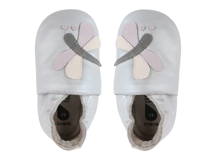 Soft Sole Leather - Silver Dragonfly