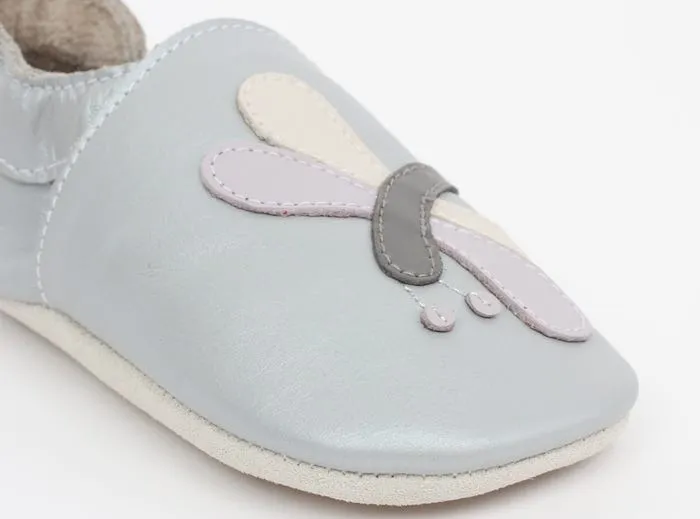Soft Sole Leather - Silver Dragonfly