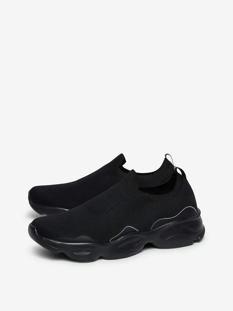 SOLEPLAY Black Chunky Slip-On Sneakers
