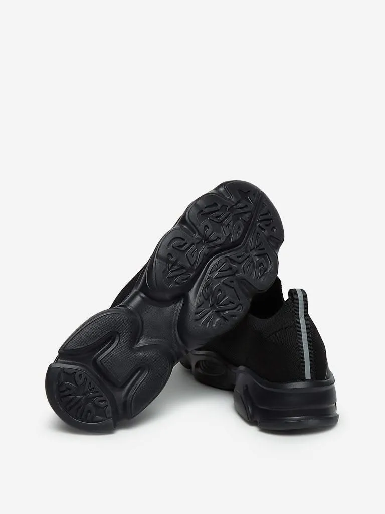 SOLEPLAY Black Chunky Slip-On Sneakers
