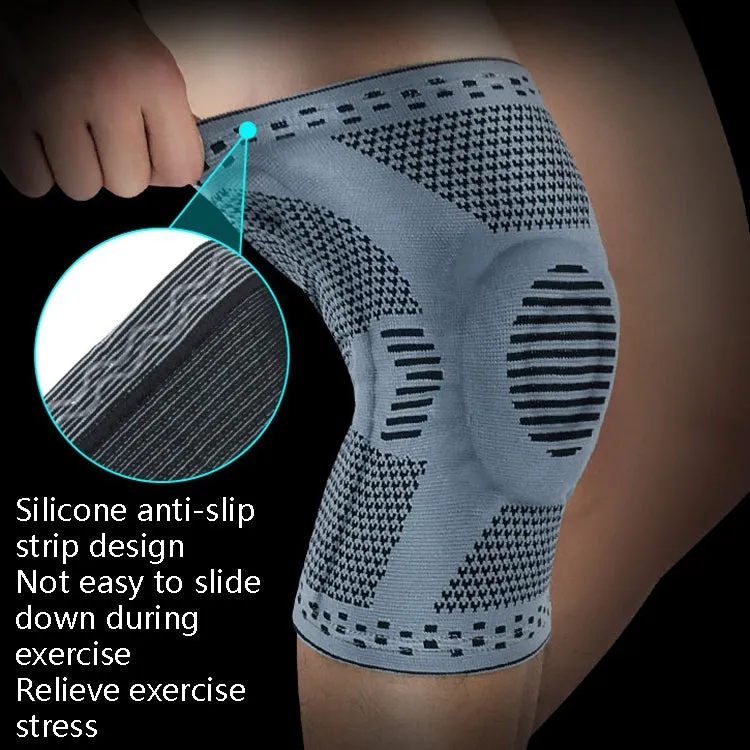 Sports Knee Pads Anti-Collision Support Compression Keep Warm Leg Sleeve Knitting Basketball Running Cycling Protective Gear, Size: XL(Black Red)