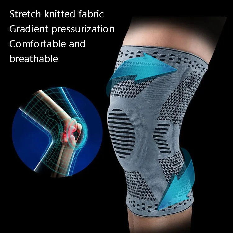 Sports Knee Pads Anti-Collision Support Compression Keep Warm Leg Sleeve Knitting Basketball Running Cycling Protective Gear, Size: XL(Black Red)