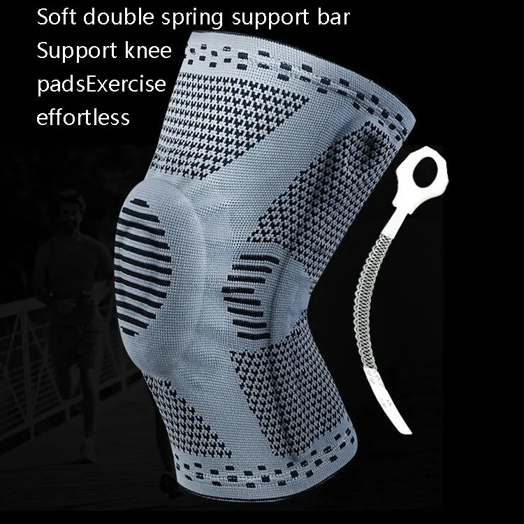 Sports Knee Pads Anti-Collision Support Compression Keep Warm Leg Sleeve Knitting Basketball Running Cycling Protective Gear, Size: XL(Black Red)