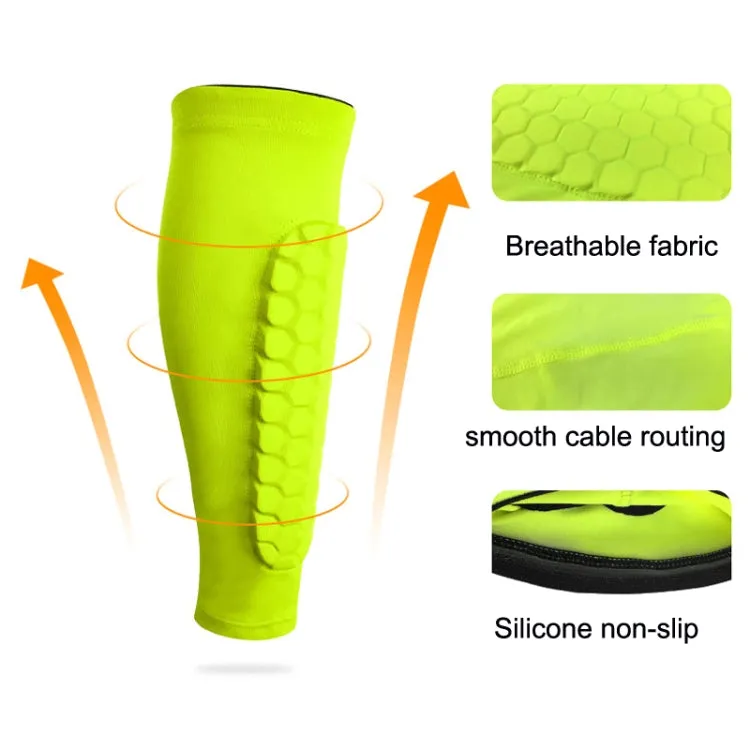 Sports Outdoor Basketball Ride Honeycomb Anti -Collision Leg Protection M (Black)