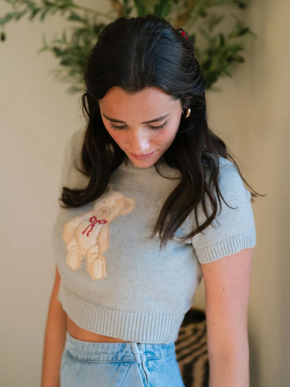 Teddy Sweater Top - Gray