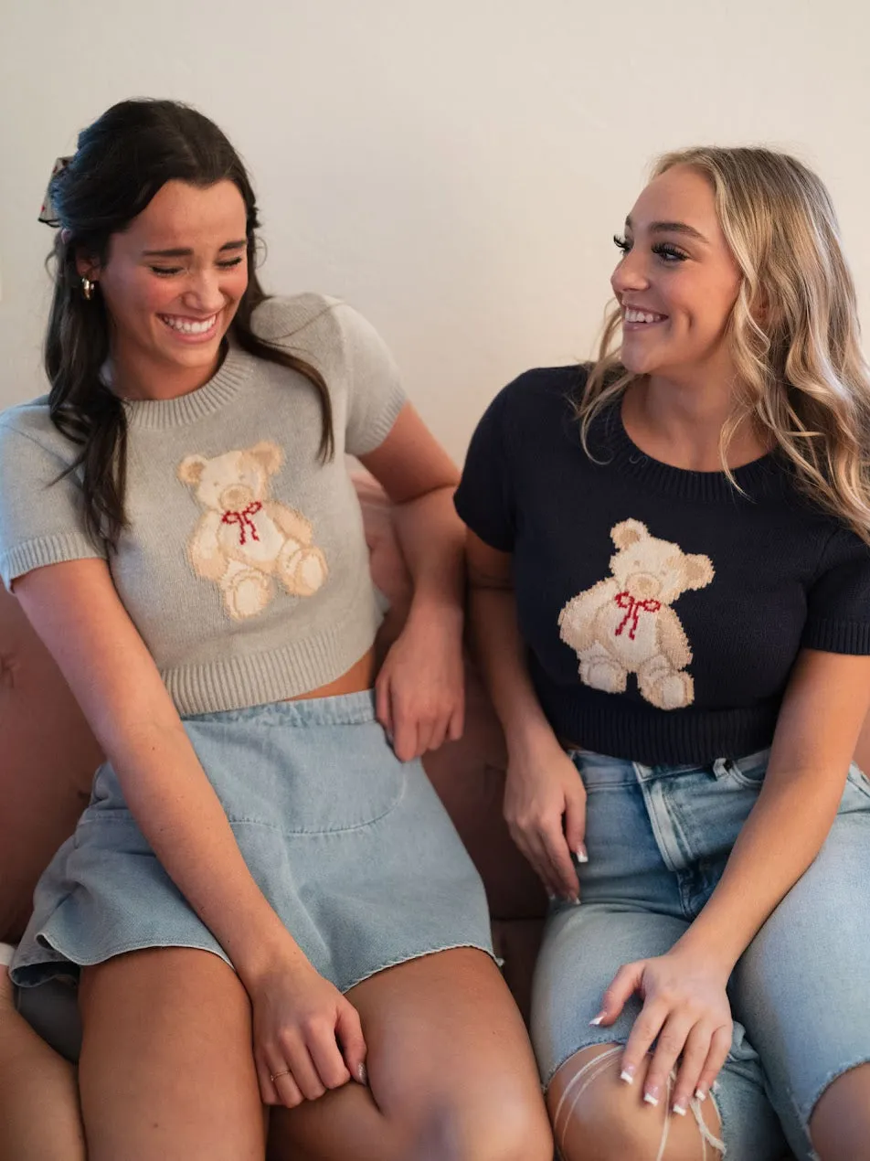 Teddy Sweater Top - Gray