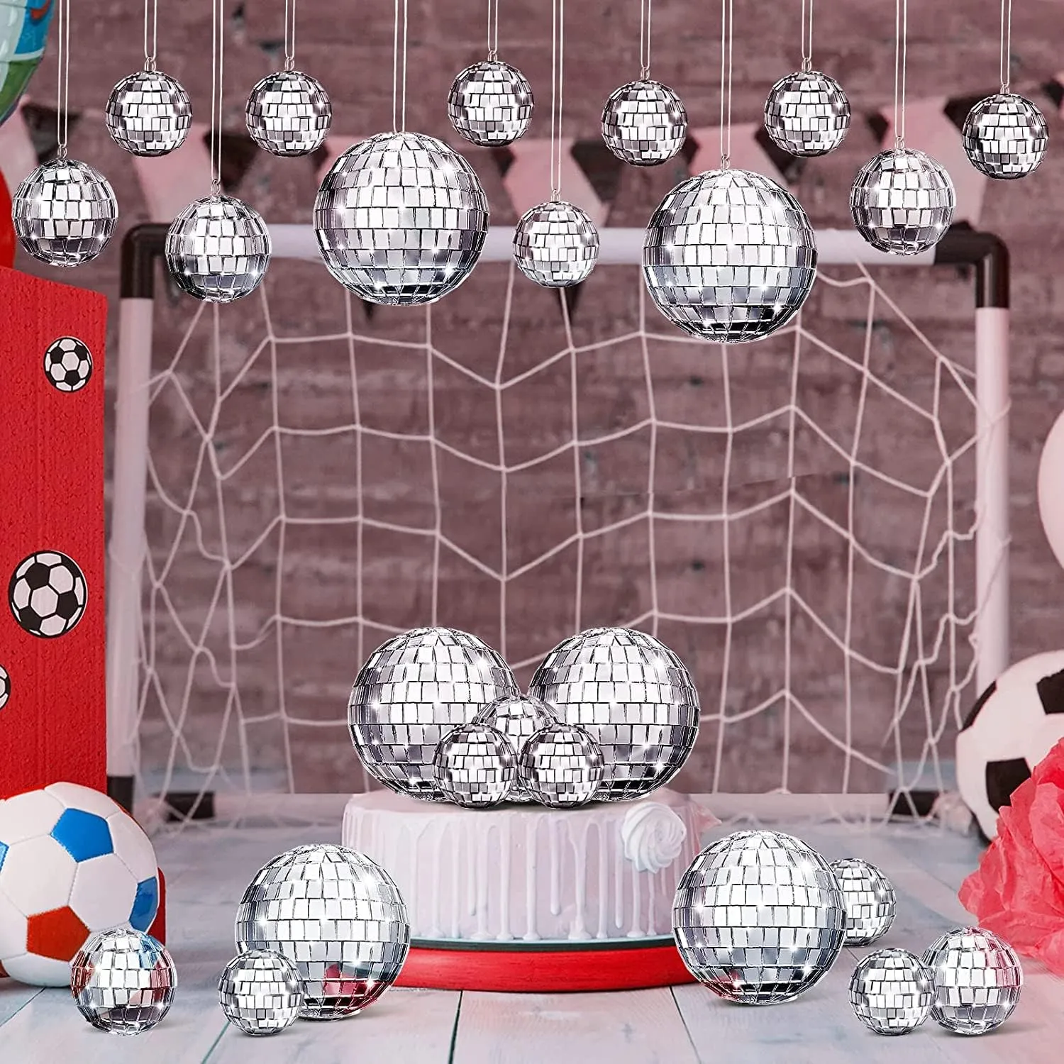 The Decor Affair Party Perfection: 15-Piece Hanging Mirror Set - Sparkling Disco Ball Mirrors in 1.5", 2", and 3.2" Sizes
