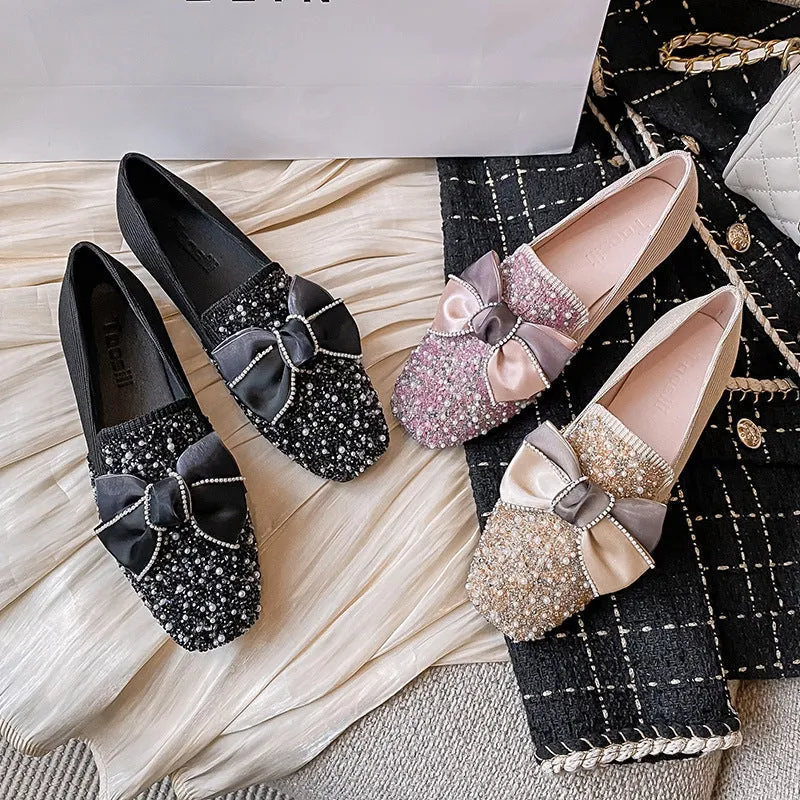 vanccy Gentle Flat Rhinestone Shoes