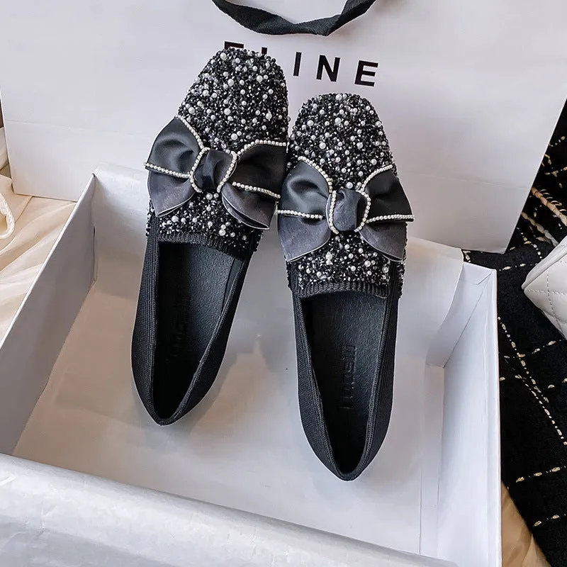 vanccy Gentle Flat Rhinestone Shoes