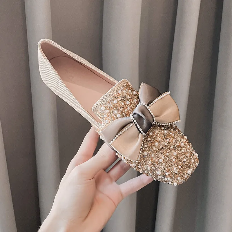 vanccy Gentle Flat Rhinestone Shoes