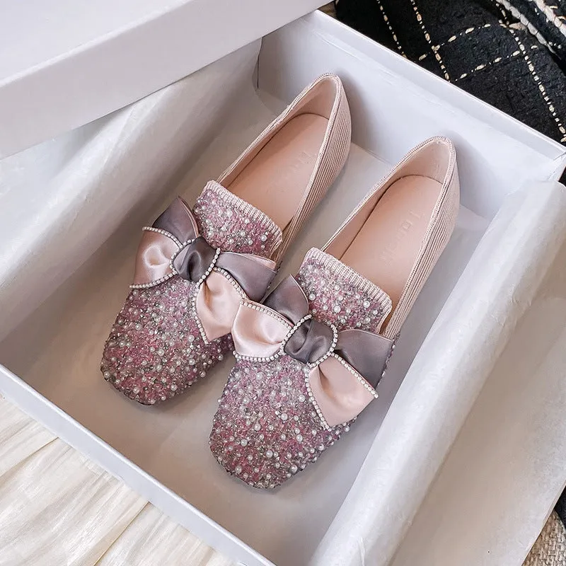 vanccy Gentle Flat Rhinestone Shoes
