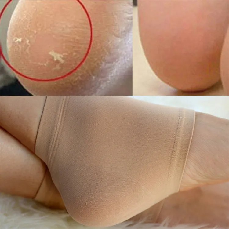 Winter Anti-cracking Silicone Moisturizing Heel Socks, One Pair, Size:L Code (42-46)(Skin Color)