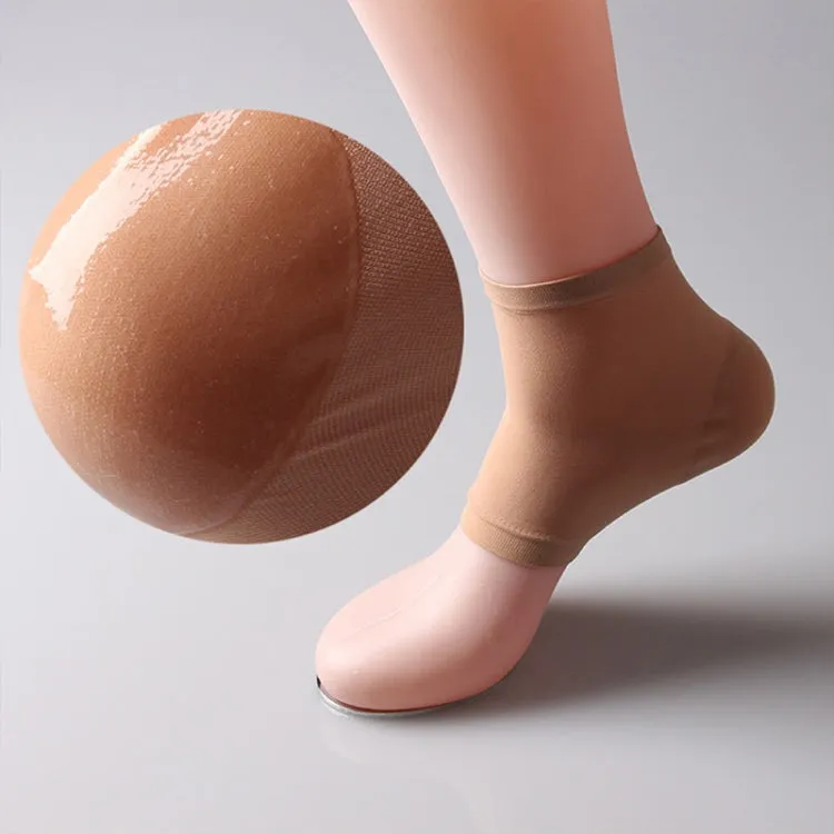 Winter Anti-cracking Silicone Moisturizing Heel Socks, One Pair, Size:L Code (42-46)(Skin Color)