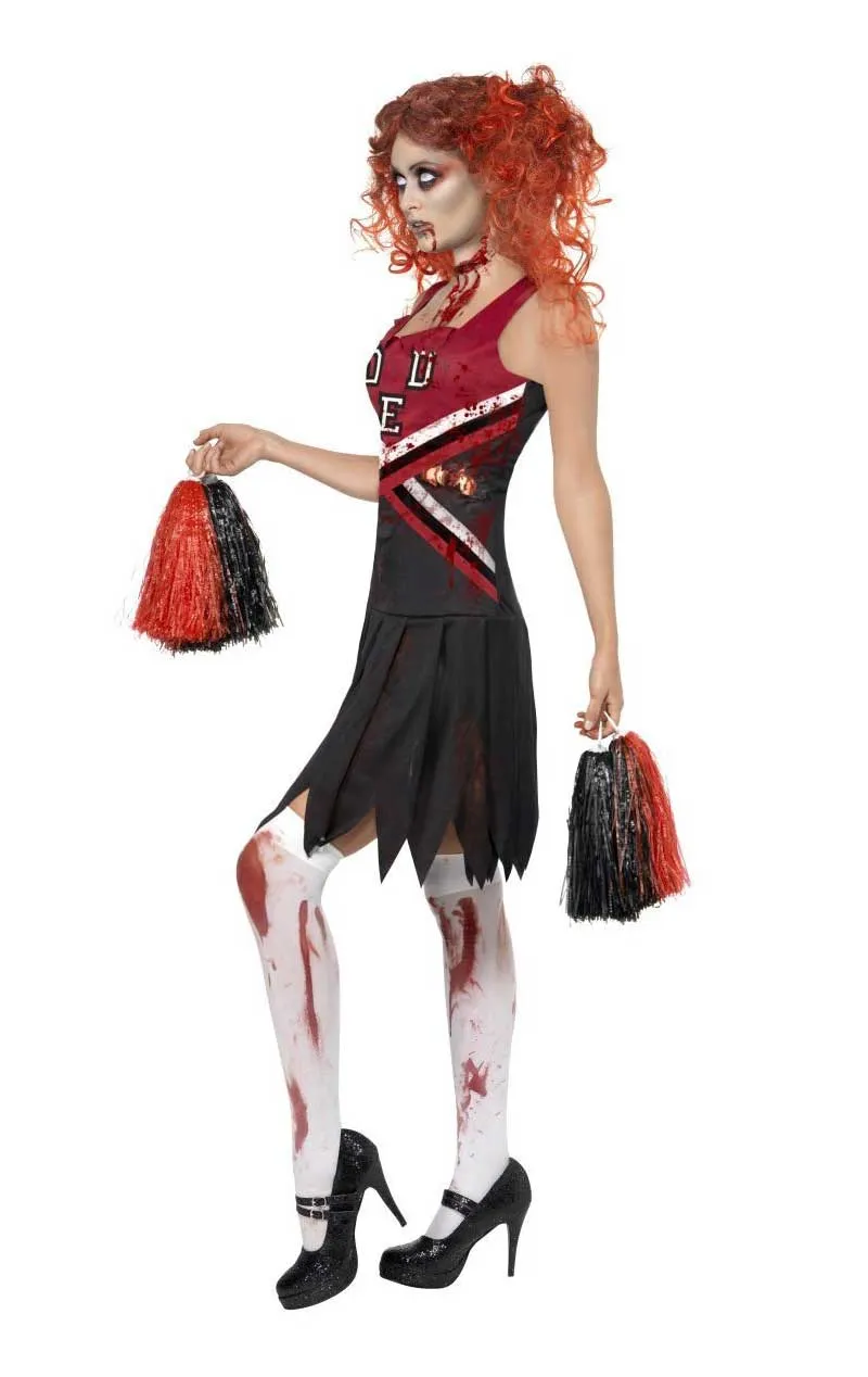 Womens Halloween Zombie Cheerleader Costume