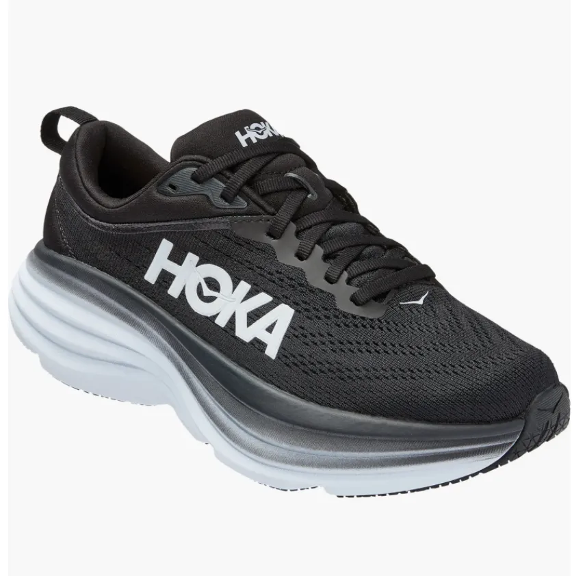 WOMEN'S HOKA BONDI 8 | BLACK / WHITE