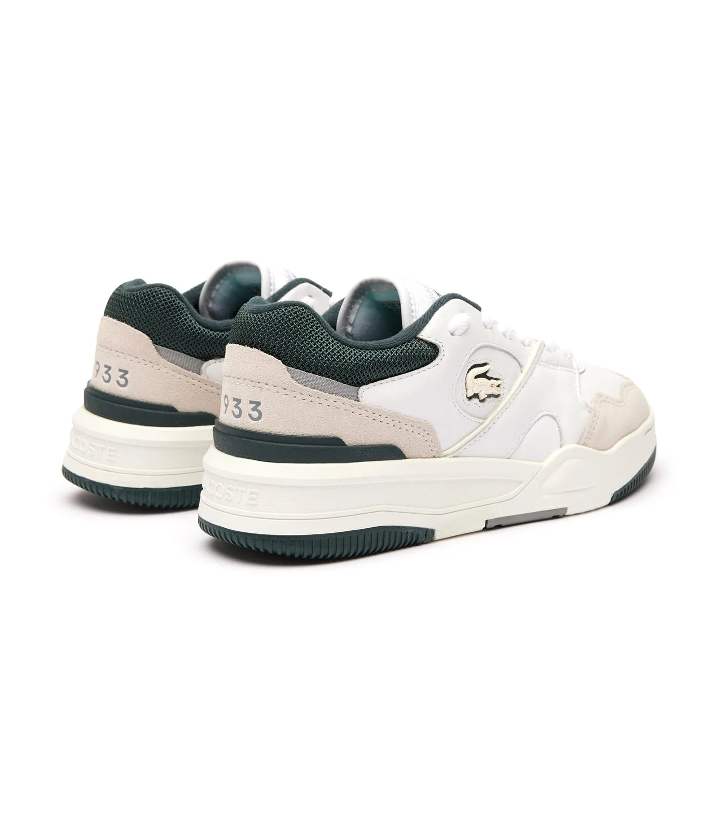 Women’s Lineshot Mesh Collar Leather Trainers White/Dark Green