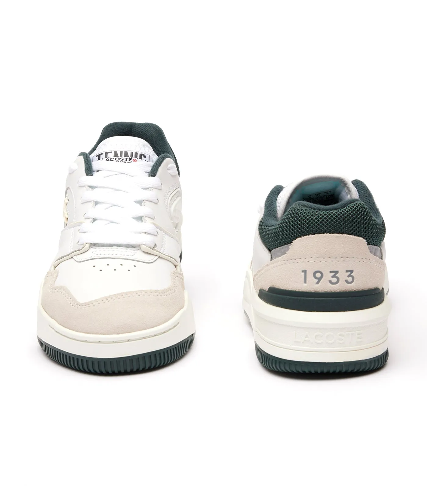 Women’s Lineshot Mesh Collar Leather Trainers White/Dark Green